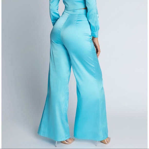 COPY - Meshki Satin Bandeau top & Super Wide Leg Pants - Picture 5 of 14